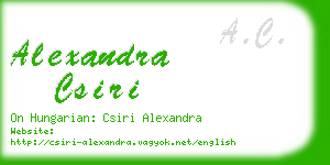 alexandra csiri business card